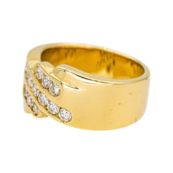 Bague Bandeau en or jaune et diamants - Castafiore