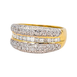 Bague Bandeau en or jaune et diamants - Castafiore