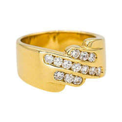 Bague Bandeau en or jaune et diamants - Castafiore