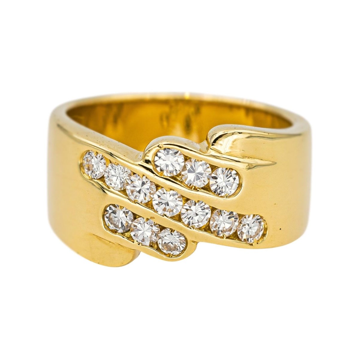 Bague Bandeau en or jaune et diamants - Castafiore