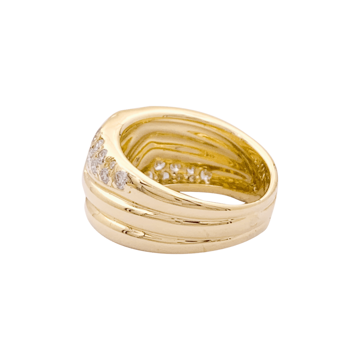 Bague Bandeau en or jaune et diamants - Castafiore