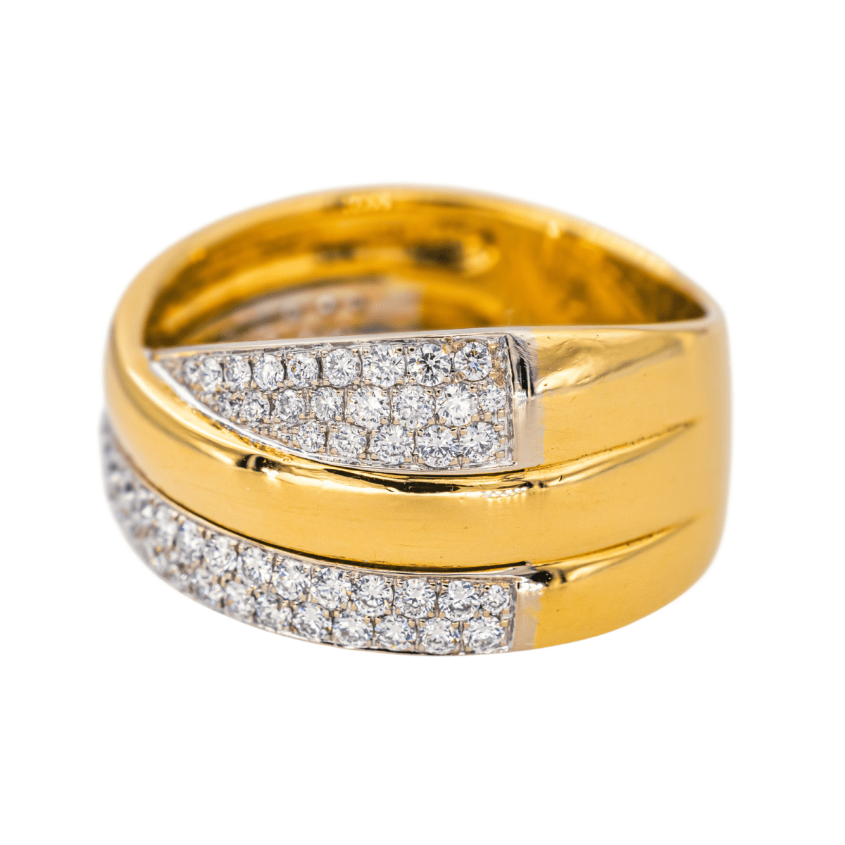 Bague Bandeau en or jaune et diamants - Castafiore