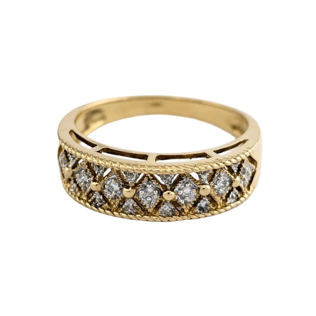 Bague Bandeau en or jaune et diamants - Castafiore