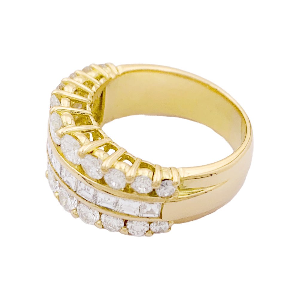 Bague Bandeau en or jaune et diamants - Castafiore