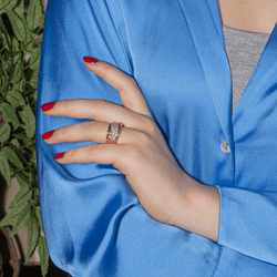 Bague Bandeau en or jaune et diamants - Castafiore