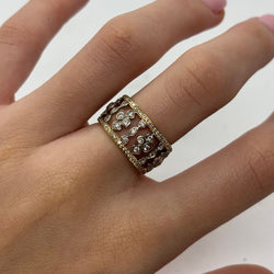 Bague Bandeau en or jaune et diamants - Castafiore