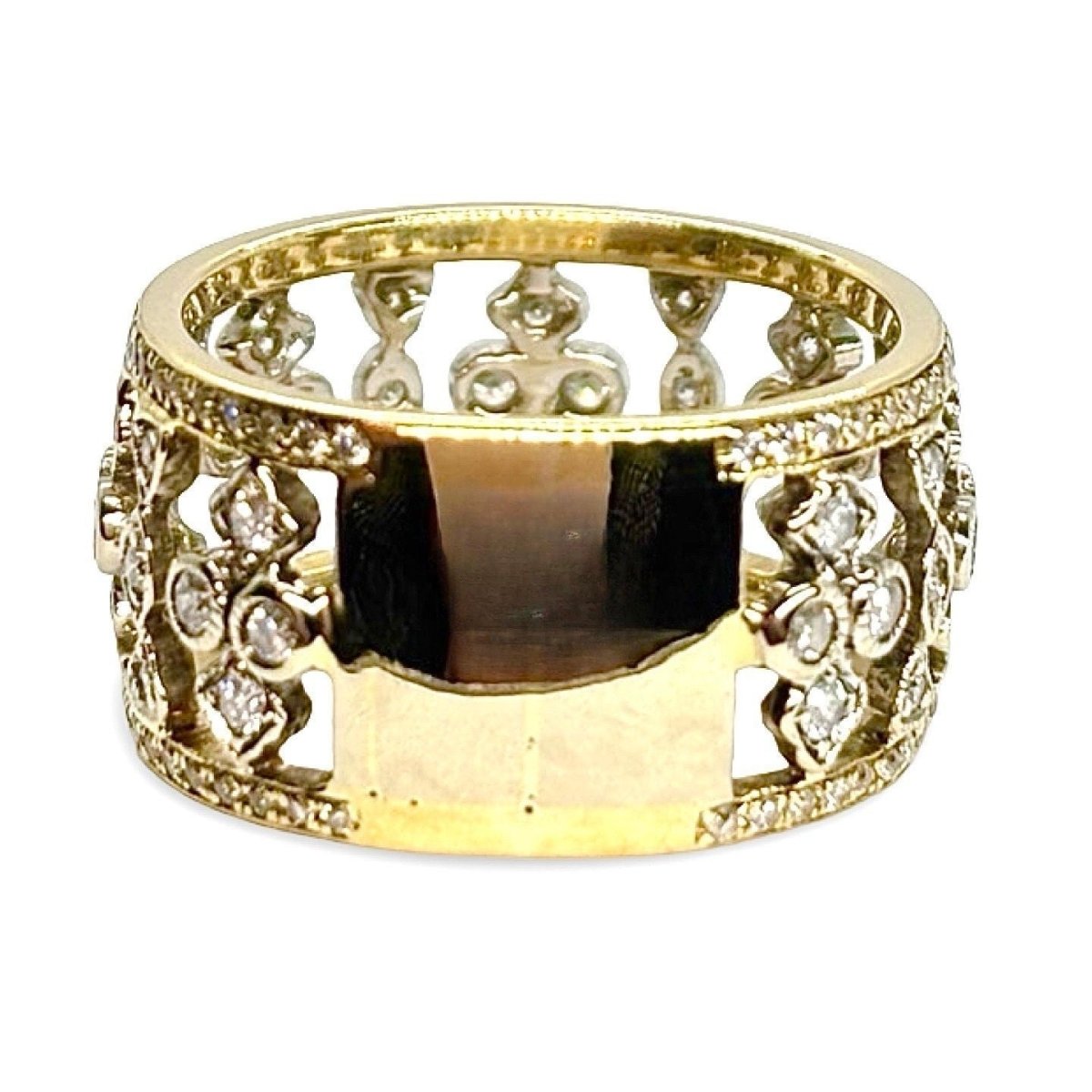 Bague Bandeau en or jaune et diamants - Castafiore