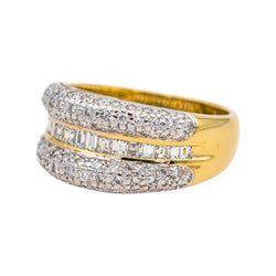 Bague Bandeau en or jaune et diamants - Castafiore