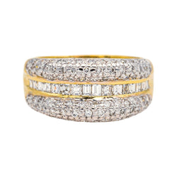 Bague Bandeau en or jaune et diamants - Castafiore