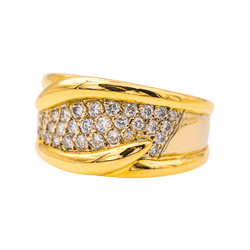 Bague Bandeau en or jaune et diamants - Castafiore