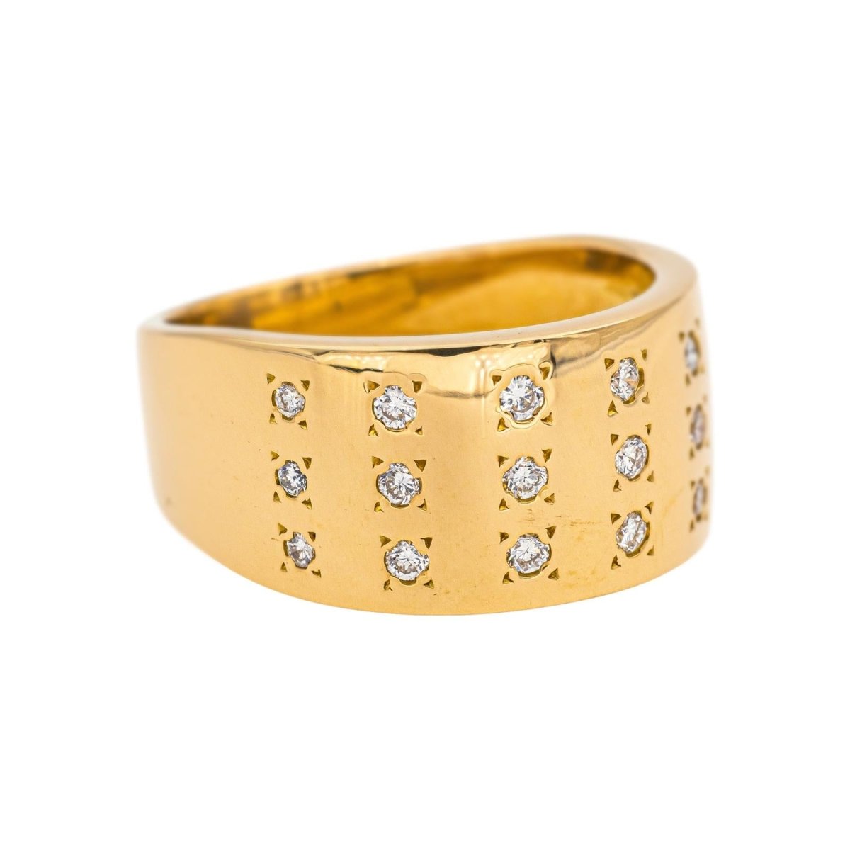 Bague Bandeau en or jaune et diamants - Castafiore
