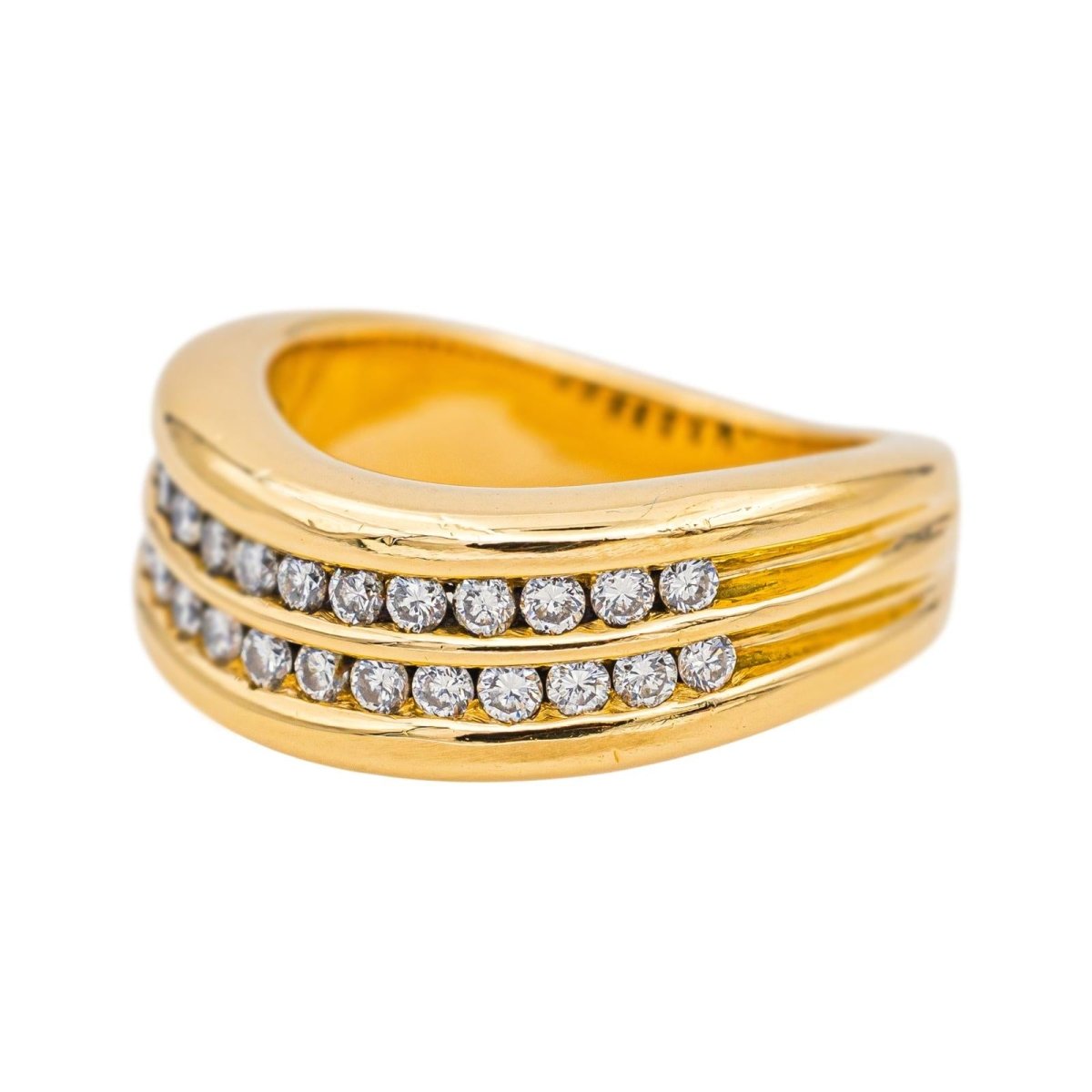 Bague Bandeau en or jaune et diamants - Castafiore