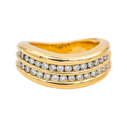 Bague Bandeau en or jaune et diamants - Castafiore