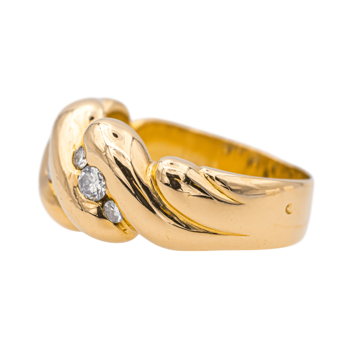 Bague BANDEAU en or jaune et diamants - Castafiore