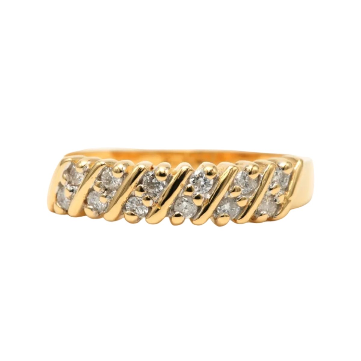 Bague Bandeau en or jaune et diamants - Castafiore