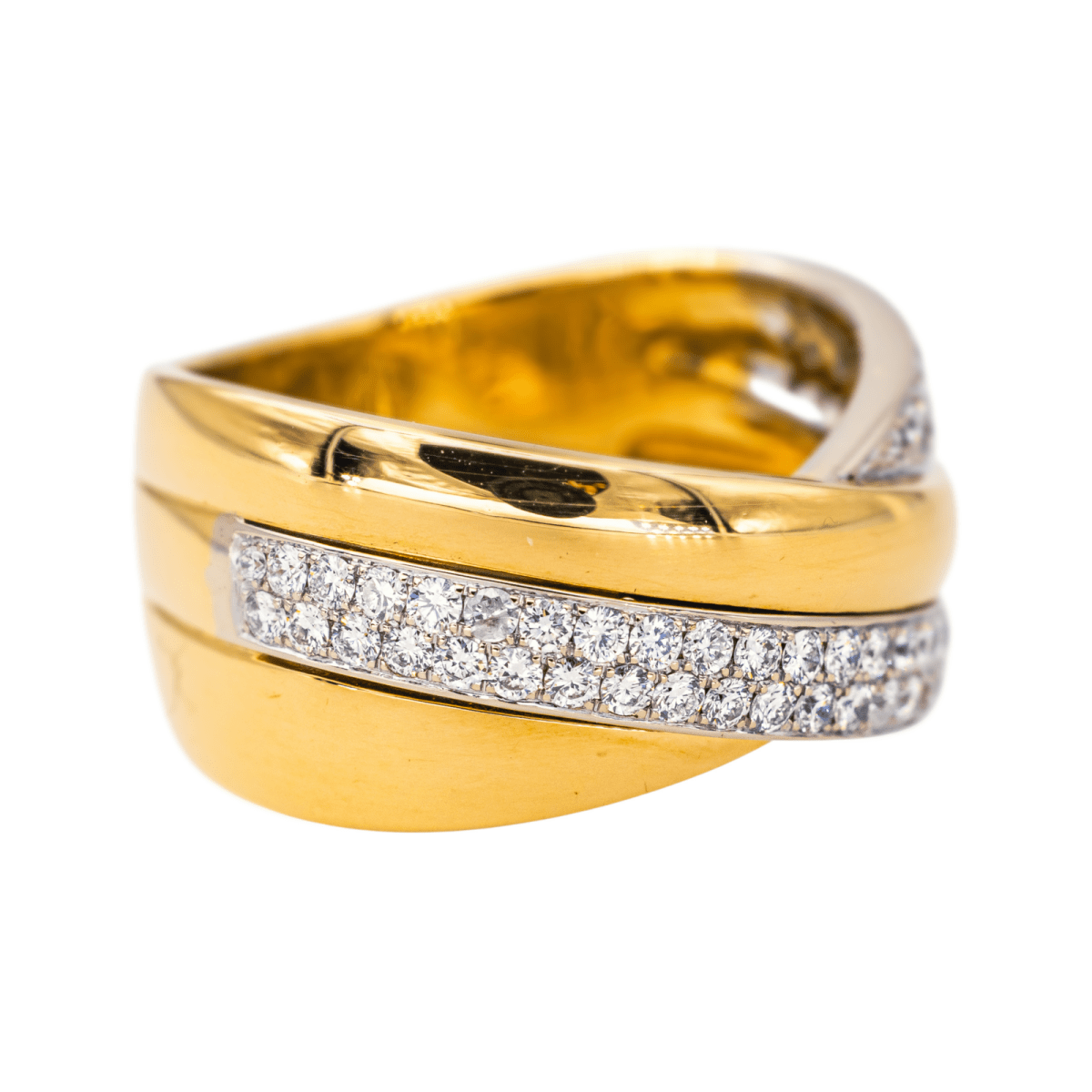 Bague Bandeau en or jaune et diamants - Castafiore