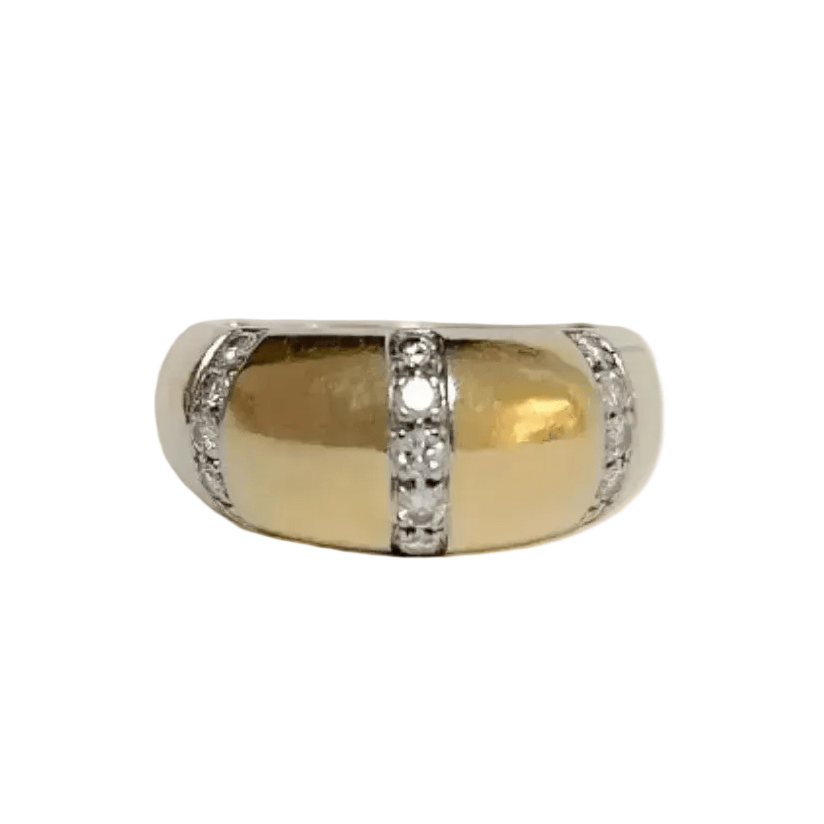Bague Bandeau en or jaune et diamants - Castafiore
