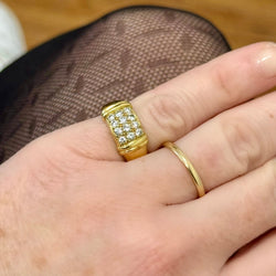 Bague Bandeau en or jaune et diamants - Castafiore