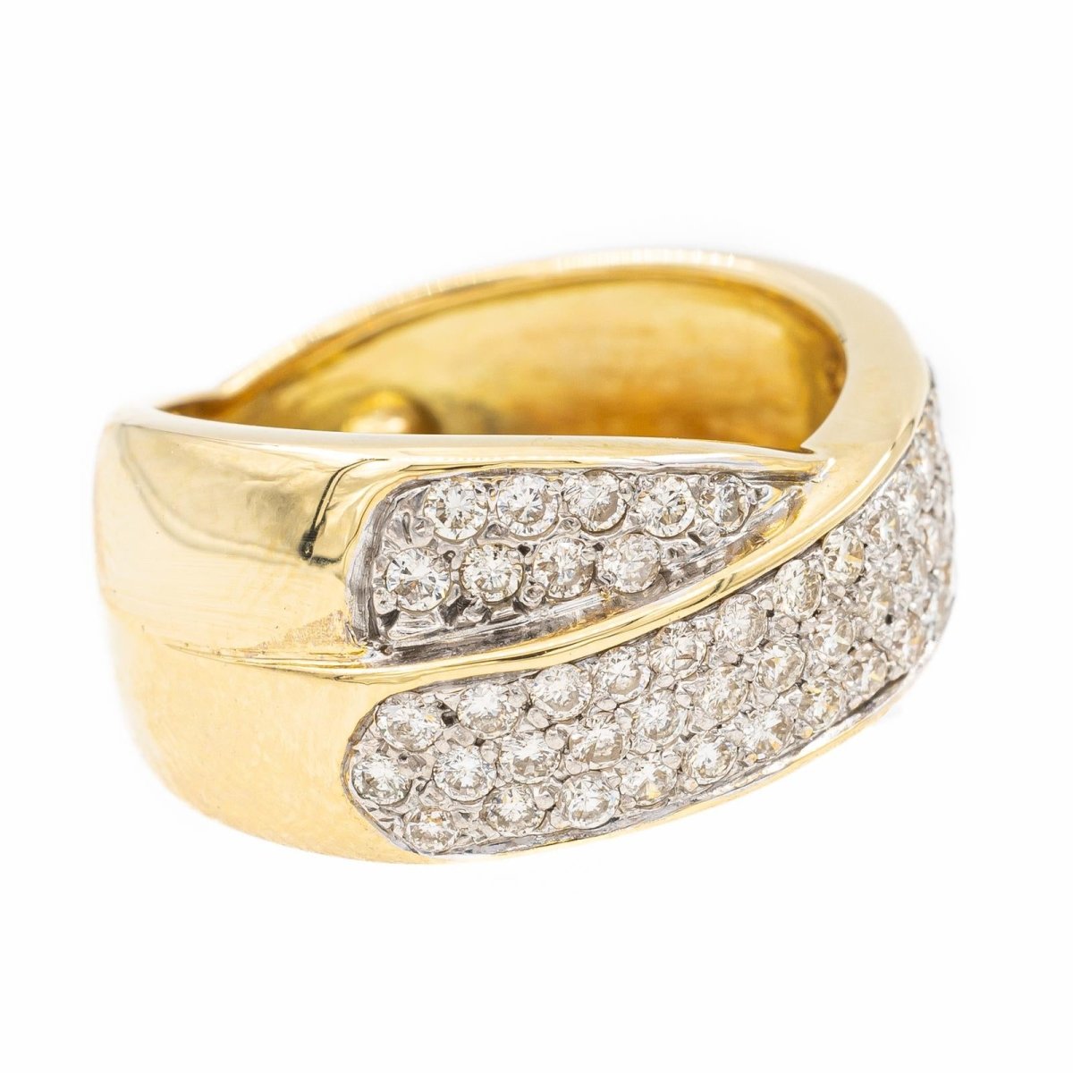 Bague Bandeau en or jaune et diamants - Castafiore