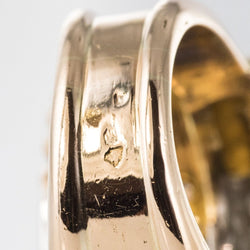 Bague Bandeau en or jaune et platine, saphir et diamants - Castafiore