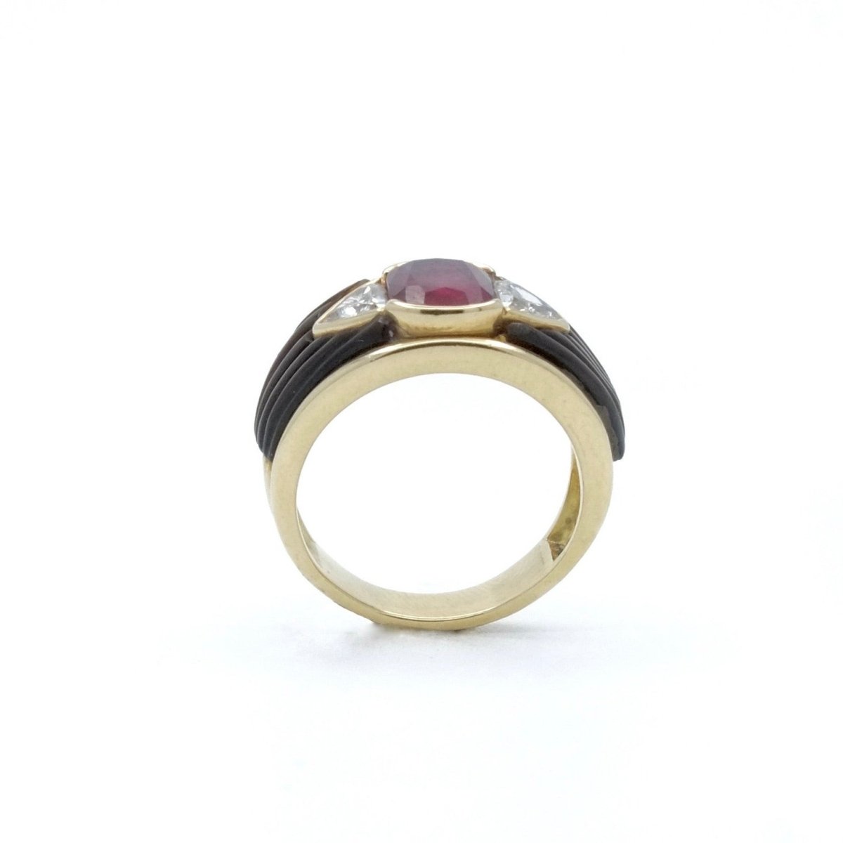 Bague Bandeau en or jaune et rubis - Castafiore
