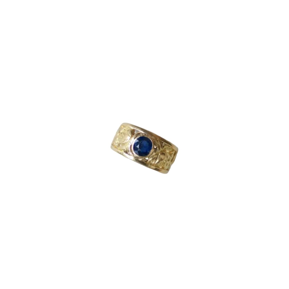 Bague Bandeau en or jaune et saphir - Castafiore