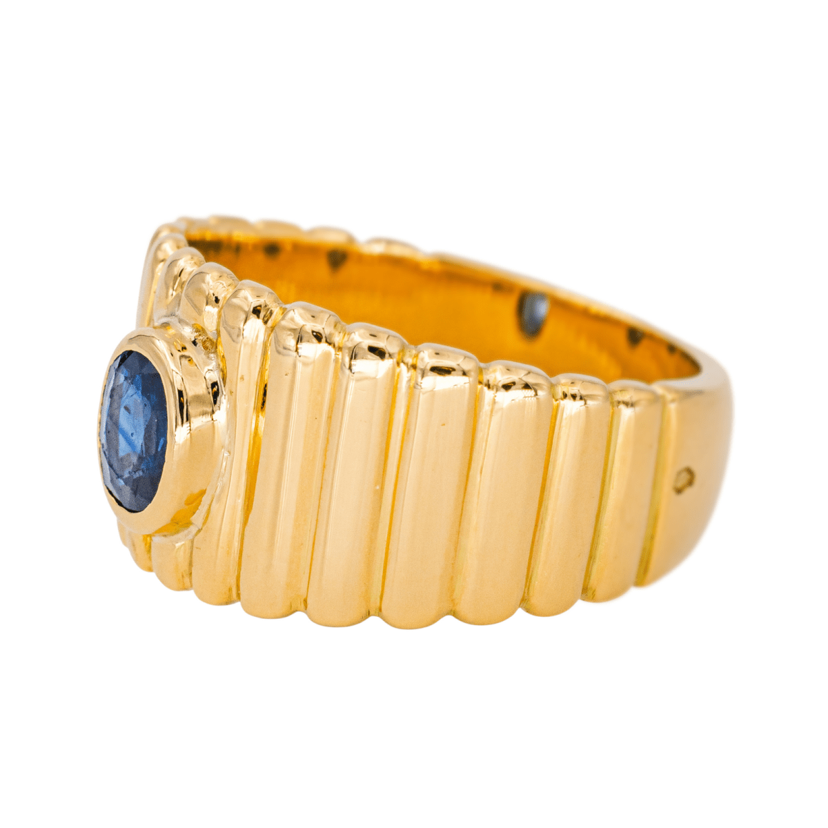 Bague Bandeau en or jaune et saphir - Castafiore