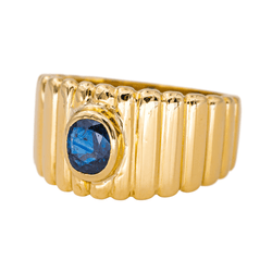 Bague Bandeau en or jaune et saphir - Castafiore