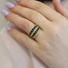 Bague Bandeau en or jaune et saphirs - Castafiore