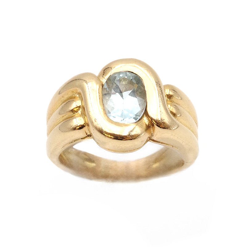 Bague Bandeau en or jaune et topaze - Castafiore