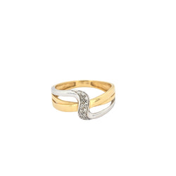 Bague Bandeau en or jaune, or blanc et diamants - Castafiore