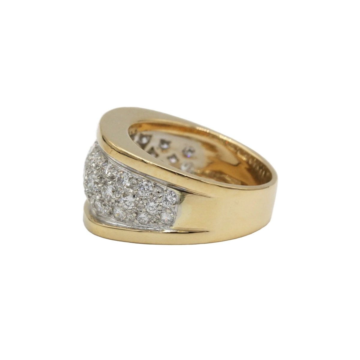 Bague Bandeau en or jaune, or blanc et diamants - Castafiore
