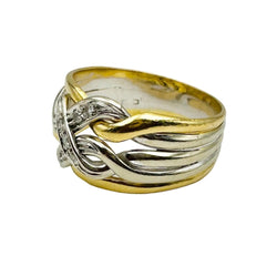 Bague Bandeau en or jaune, or blanc et diamants - Castafiore