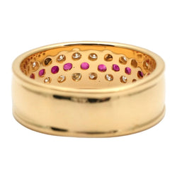 Bague Bandeau en or jaune, rubis et diamants - Castafiore