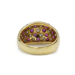 Bague Bandeau en or jaune, rubis et diamants - Castafiore