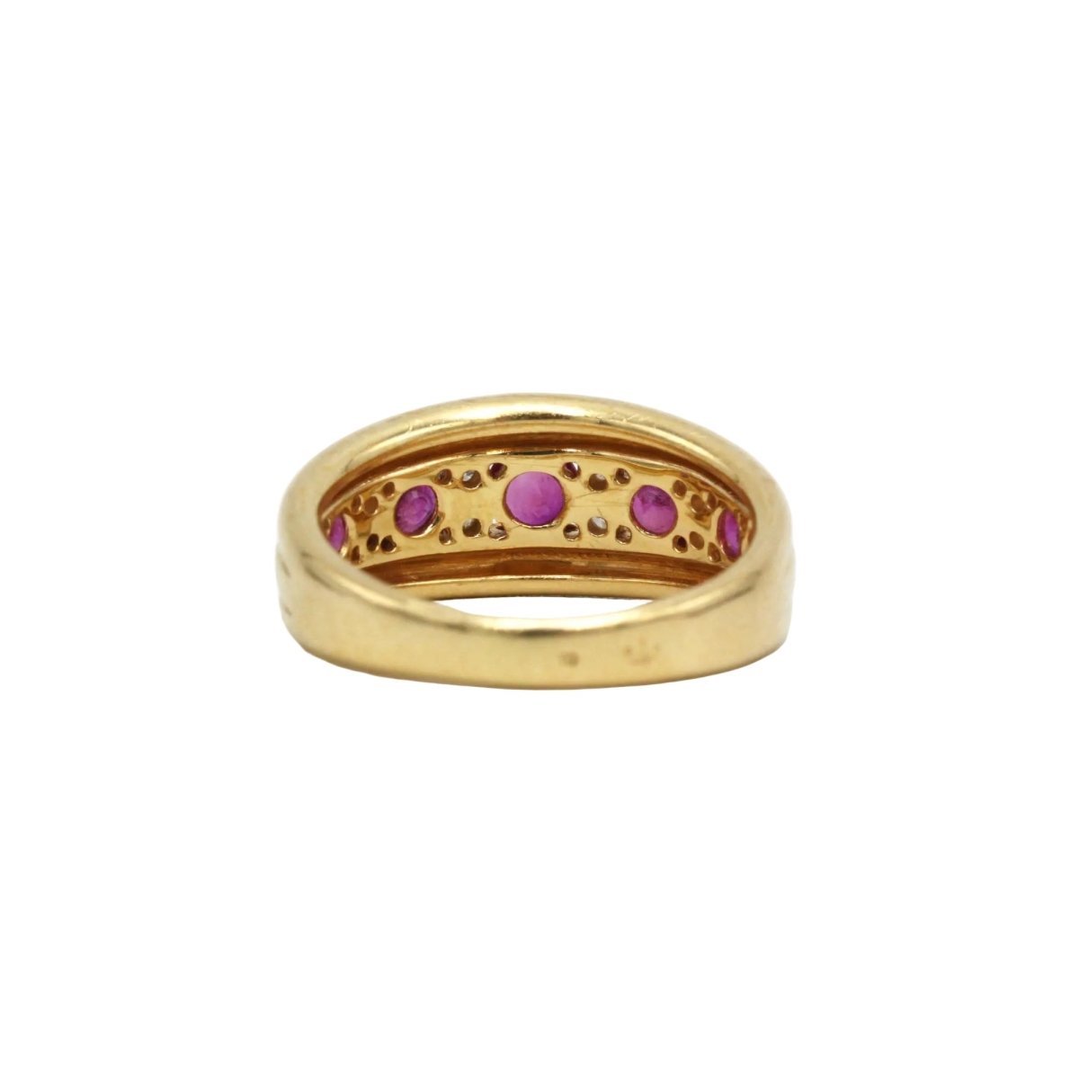 Bague Bandeau en or jaune, rubis et diamants - Castafiore