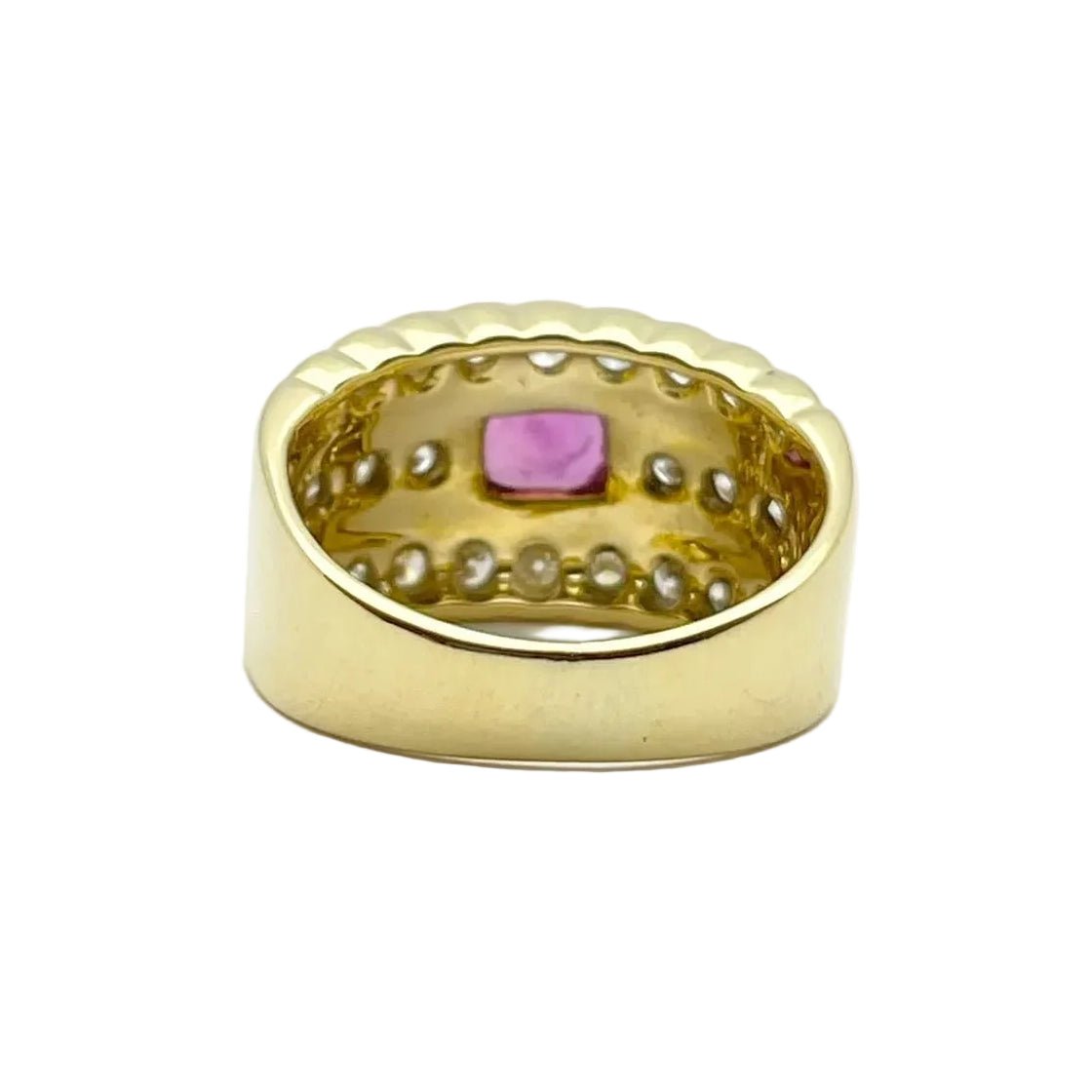 Bague Bandeau en or jaune, rubis et diamants - Castafiore