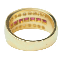 Bague Bandeau en or jaune, rubis et diamants - Castafiore