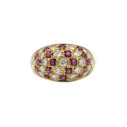Bague Bandeau en or jaune, rubis et diamants - Castafiore