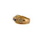 Bague Bandeau en or jaune, saphirs et diamants - Castafiore