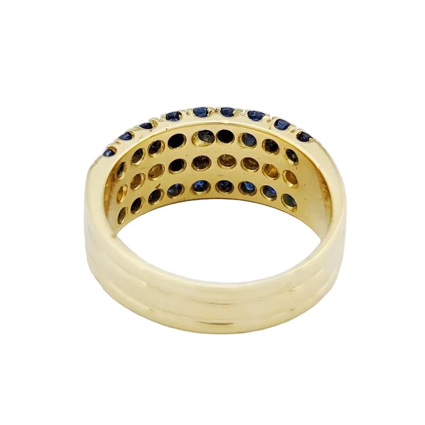 Bague Bandeau en or jaune, saphirs et diamants - Castafiore