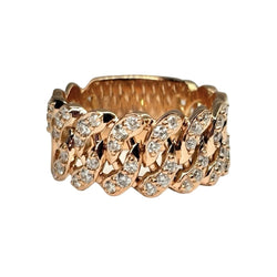 Bague Bandeau en or rose et diamants - Castafiore