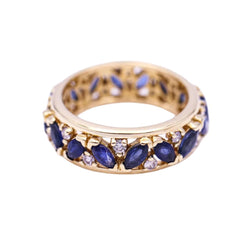 Bague Bandeau en or, saphirs et diamants - Castafiore