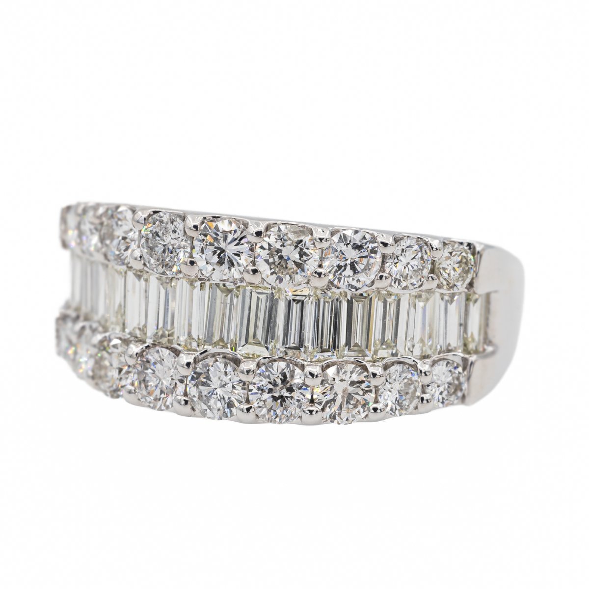 Bague Bandeau en Platine et Diamant - Castafiore