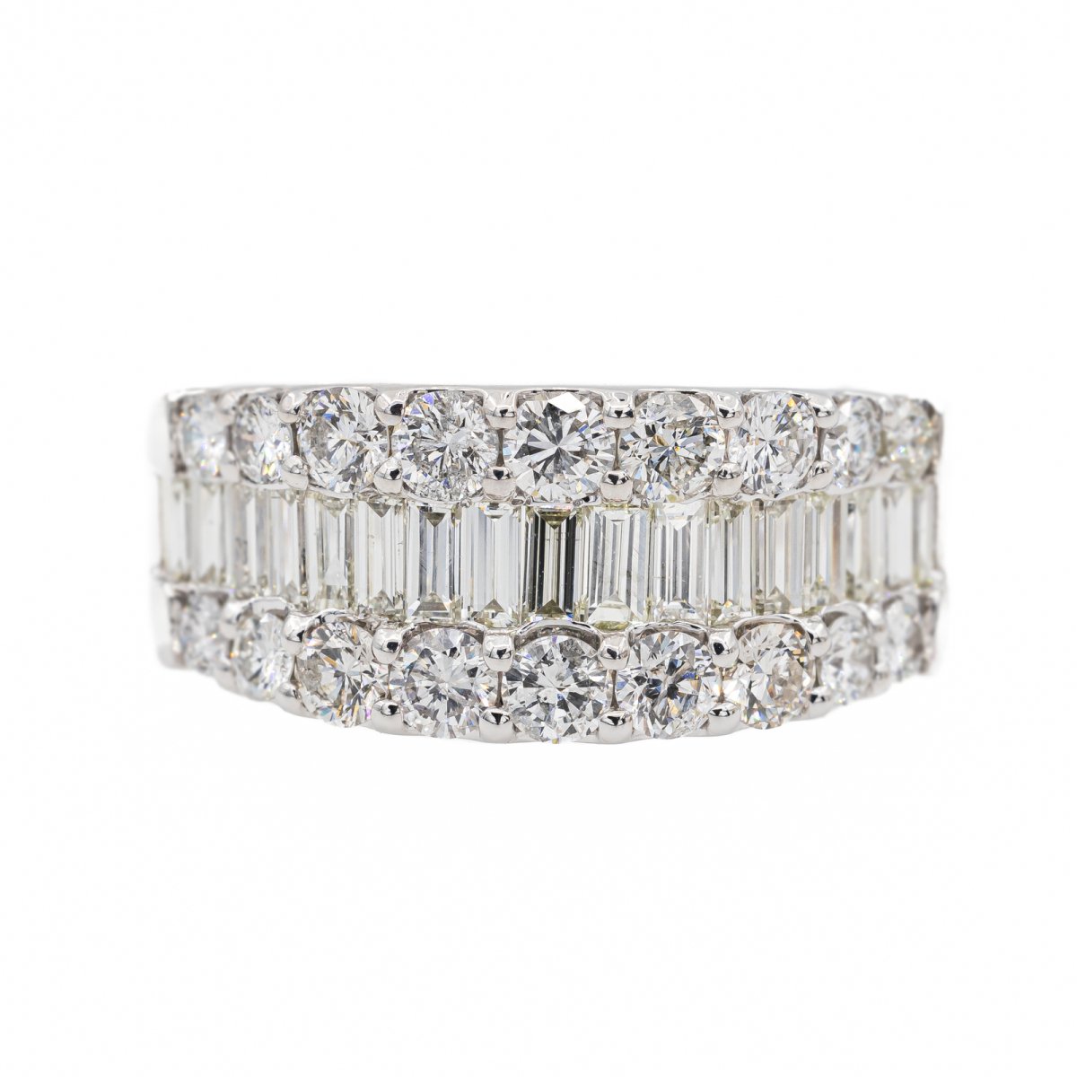 Bague Bandeau en Platine et Diamant - Castafiore