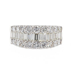 Bague Bandeau en Platine et Diamant - Castafiore