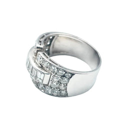 Bague Bandeau en platine et diamants - Castafiore