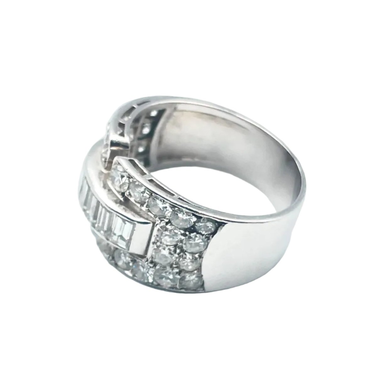 Bague Bandeau en platine et diamants - Castafiore