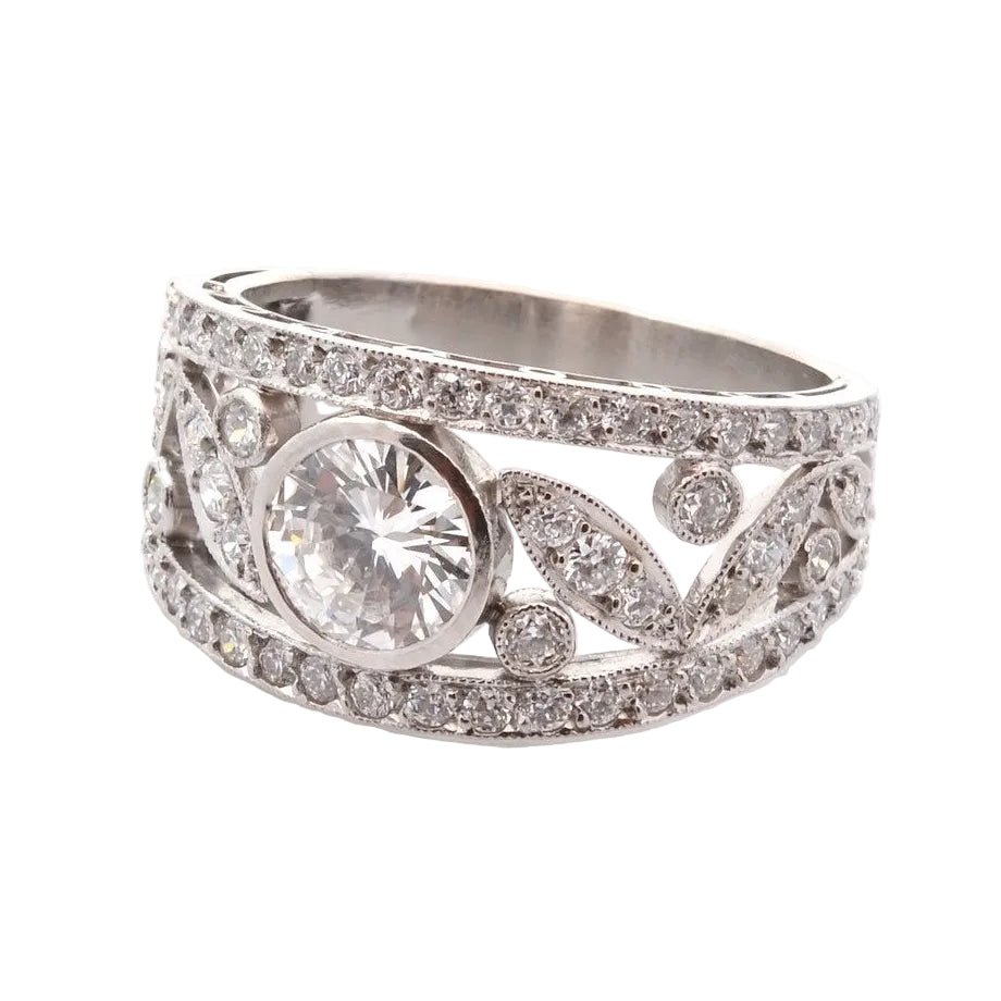 Bague Bandeau en platine et diamants - Castafiore