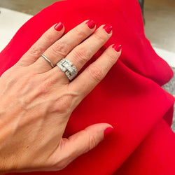 Bague Bandeau en platine et diamants - Castafiore